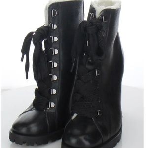 SCHUTZ Black Ankle Boots with White Lining